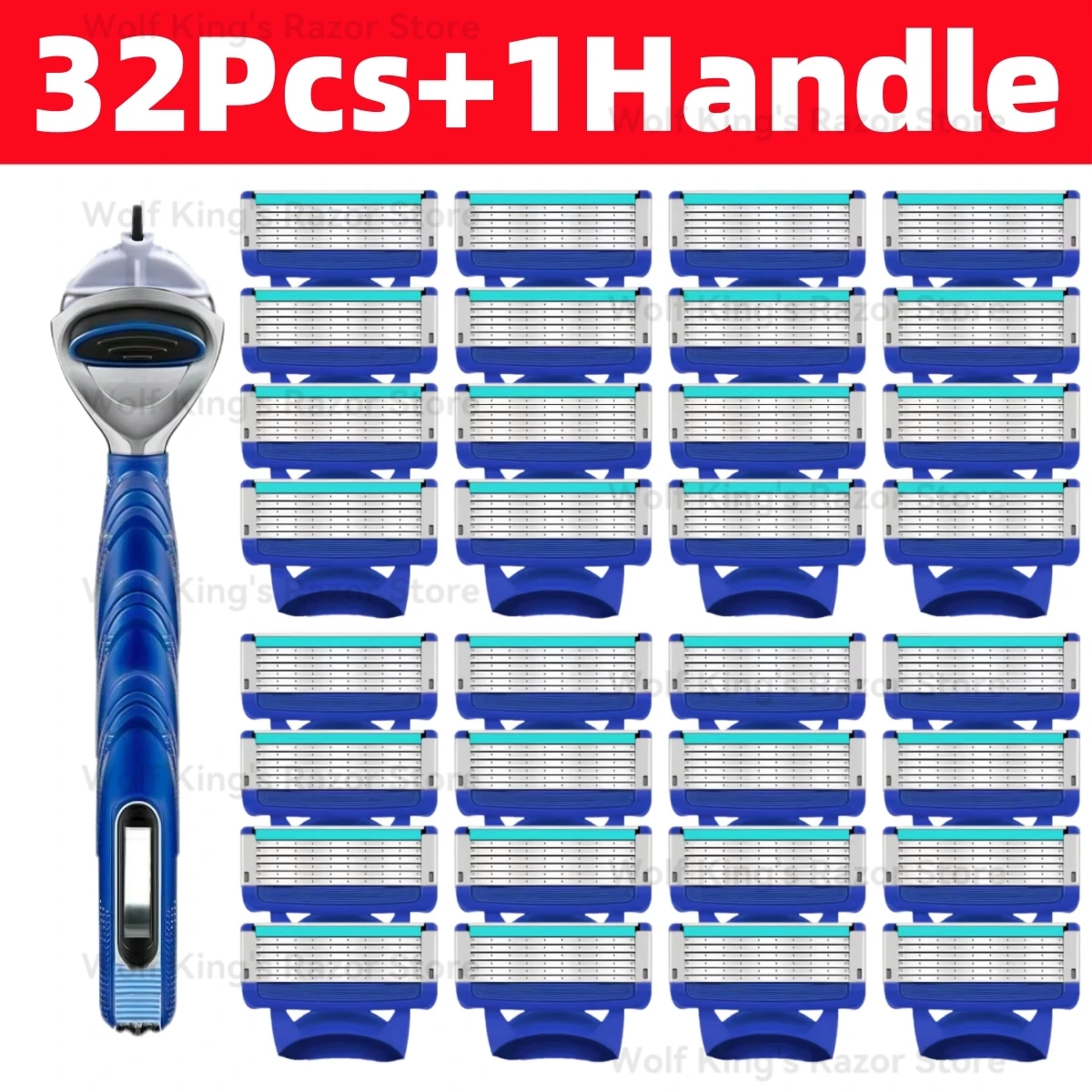 Hot Selling Fusion Manual Razor for Men Five Layer Blade Stainless Steel Blades No Skin Damage Old Style Blades Shaver Heads