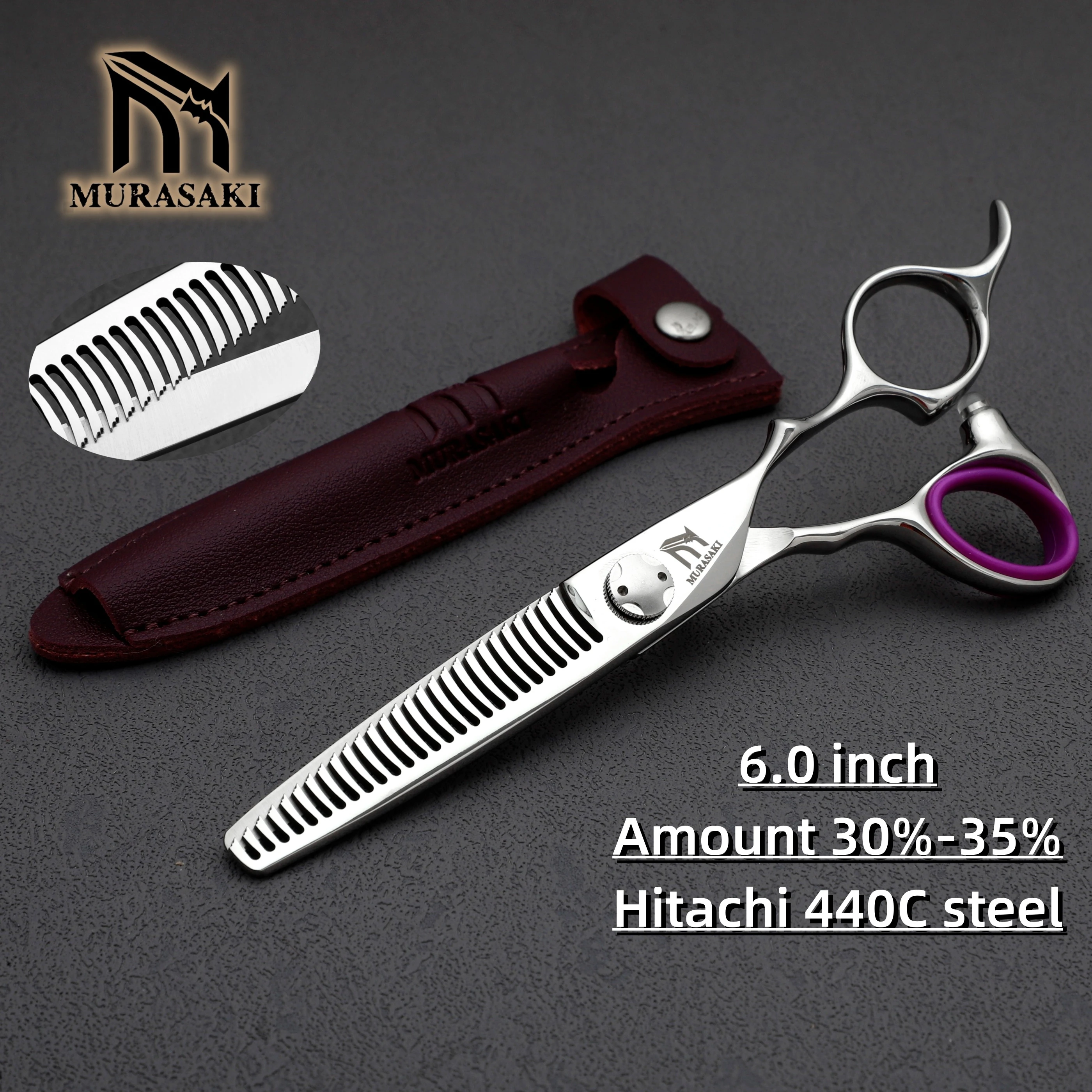 MURASAKI Professional hairdressing scissors,Japan VG10 Cobalt steel,High quality hair cutting scissors,Special design for barber