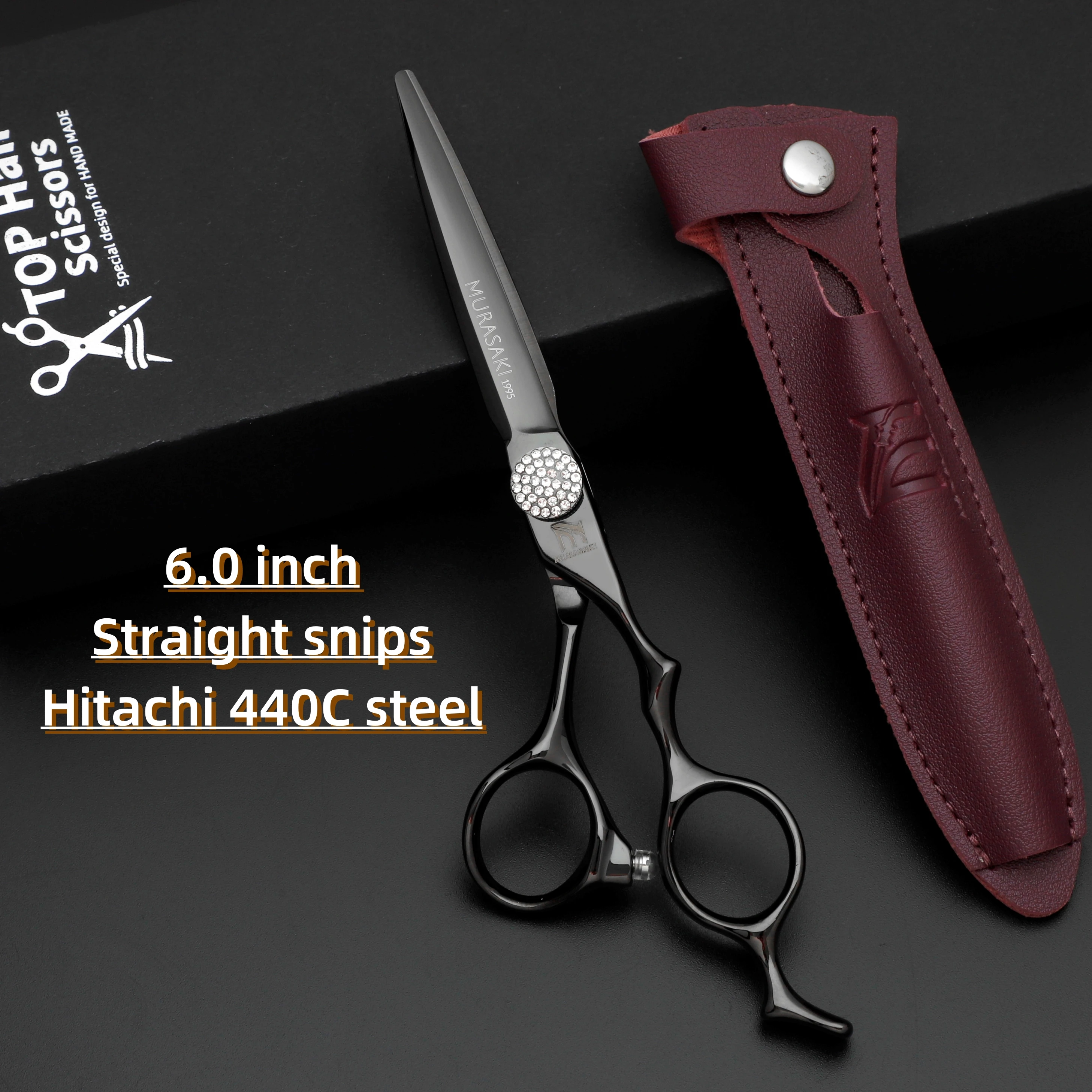 MURASAKI Professional hairdressing scissors,Japan VG10 Cobalt steel,High quality hair cutting scissors,Special design for barber