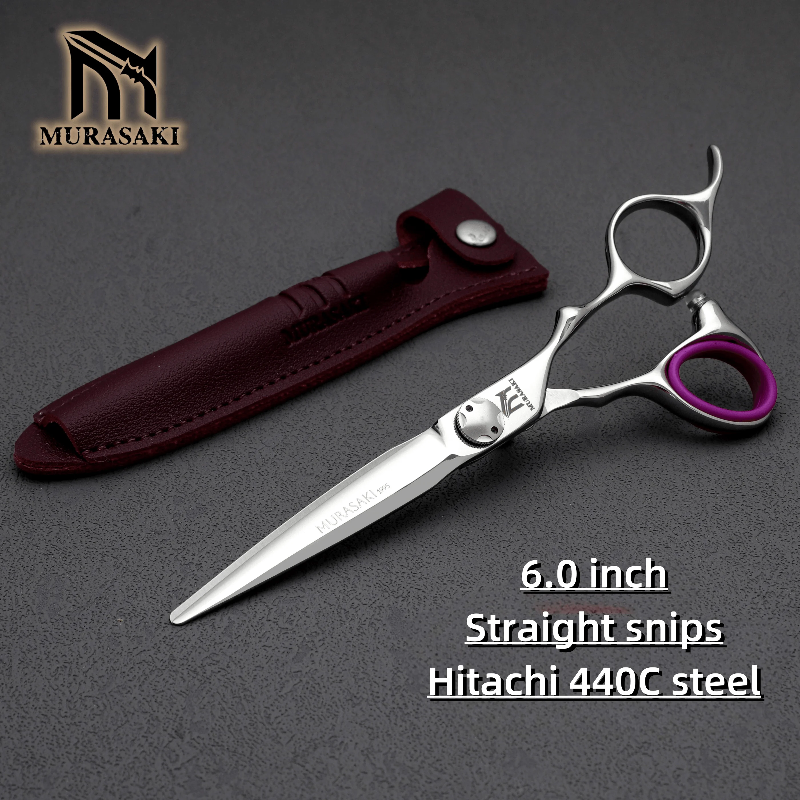 MURASAKI Professional hairdressing scissors,Japan VG10 Cobalt steel,High quality hair cutting scissors,Special design for barber