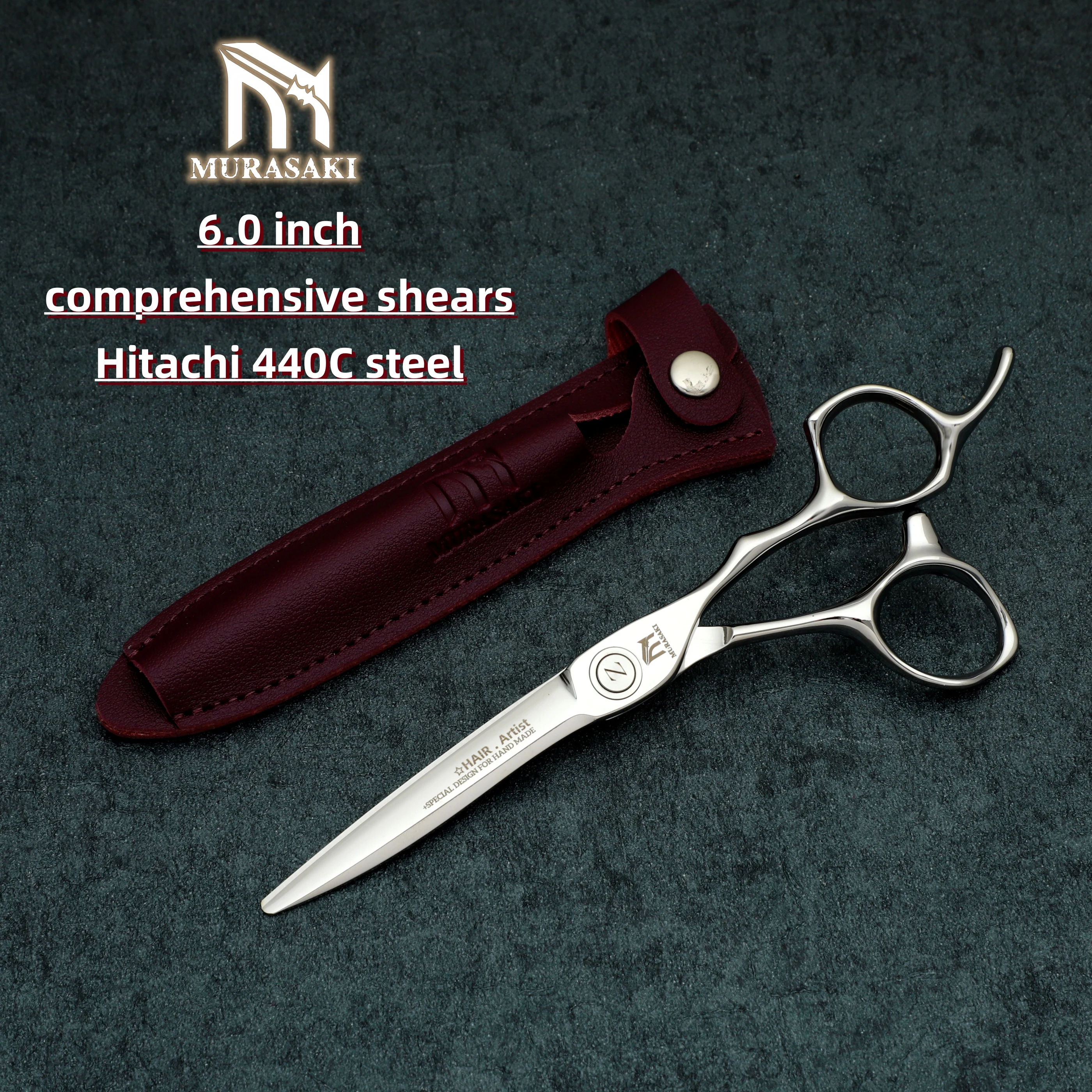 MURASAKI Professional hairdressing scissors,Japan VG10 Cobalt steel,High quality hair cutting scissors,Special design for barber