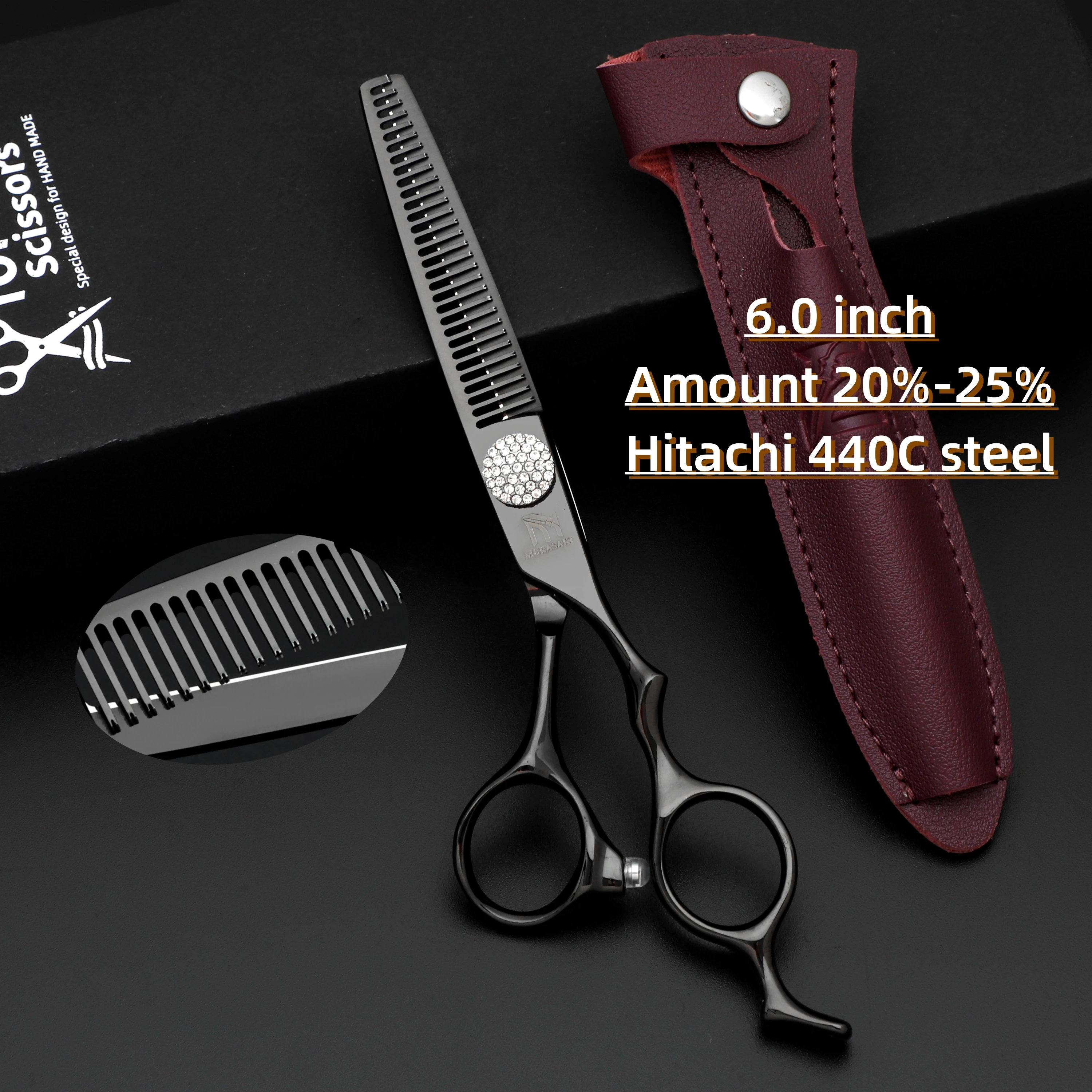 MURASAKI Professional hairdressing scissors,Japan VG10 Cobalt steel,High quality hair cutting scissors,Special design for barber