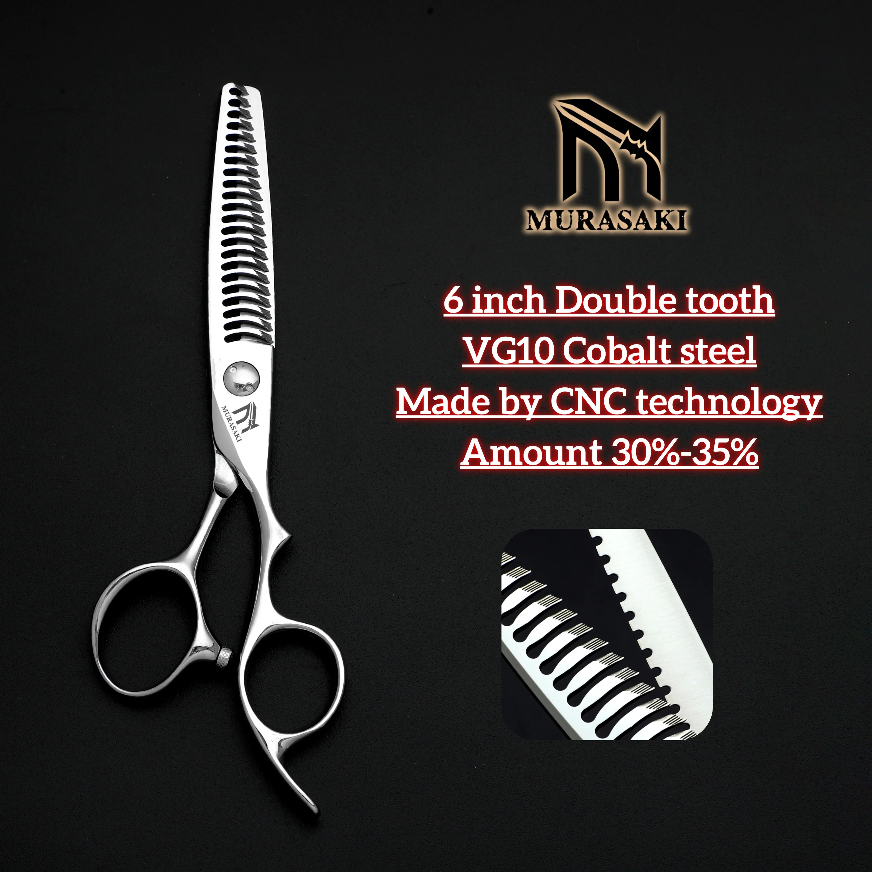 MURASAKI Professional hairdressing scissors,Japan VG10 Cobalt steel,High quality hair cutting scissors,Special design for barber