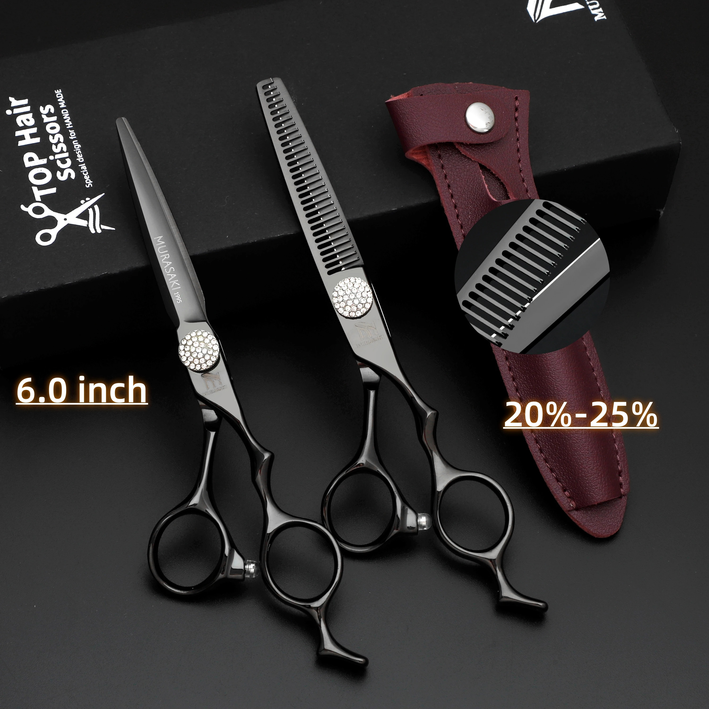 MURASAKI Professional hairdressing scissors,Japan VG10 Cobalt steel,High quality hair cutting scissors,Special design for barber