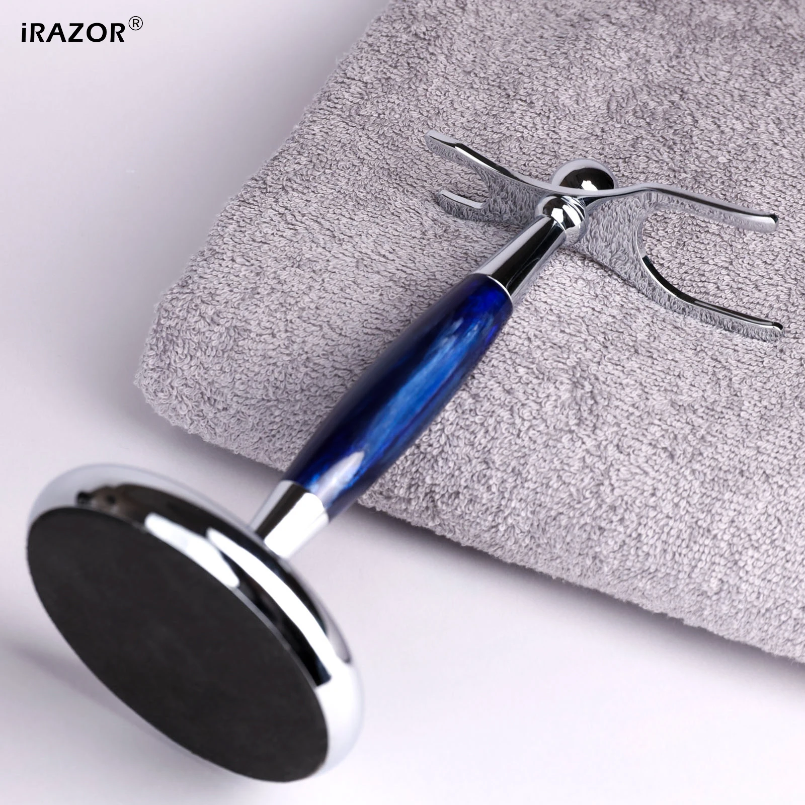 iRAZOR Luxury Safety Razor Holder Brush Resin Stand - Extra Wide Openings Barber Shop Tool Grooming Shaving Accessories
