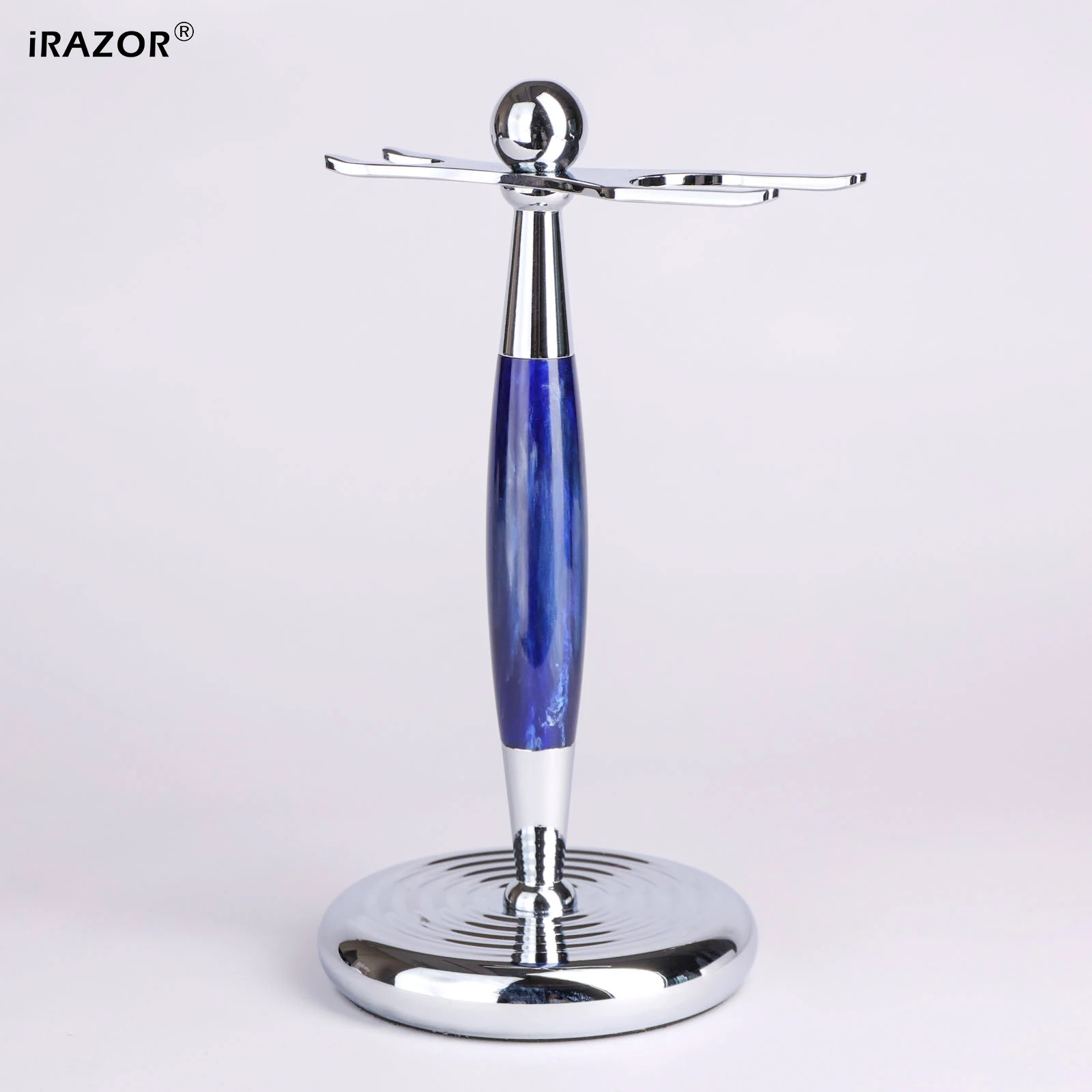 iRAZOR Luxury Safety Razor Holder Brush Resin Stand - Extra Wide Openings Barber Shop Tool Grooming Shaving Accessories