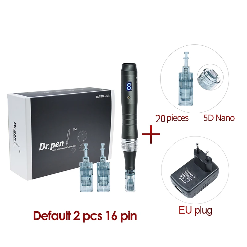 Original Dr pen Ultima M8 With 22 Cartridge Wireless Microneedling Pen Skincare Kit Beauty Machine 0.25 mm Needle length