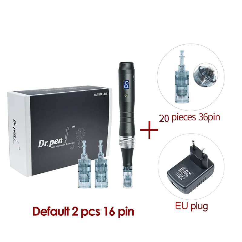 Original Dr pen Ultima M8 With 22 Cartridge Wireless Microneedling Pen Skincare Kit Beauty Machine 0.25 mm Needle length