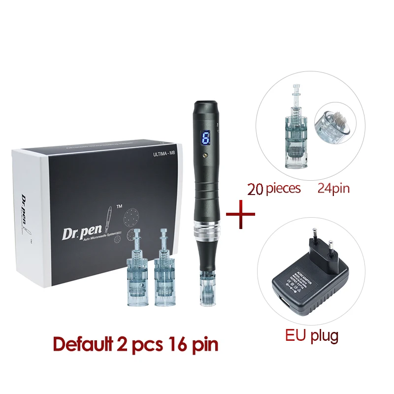 Original Dr pen Ultima M8 With 22 Cartridge Wireless Microneedling Pen Skincare Kit Beauty Machine 0.25 mm Needle length