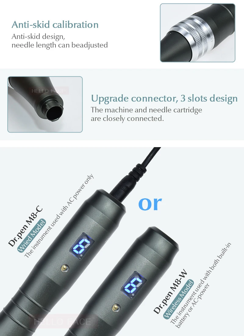 Original Dr pen Ultima M8 With 22 Cartridge Wireless Microneedling Pen Skincare Kit Beauty Machine 0.25 mm Needle length