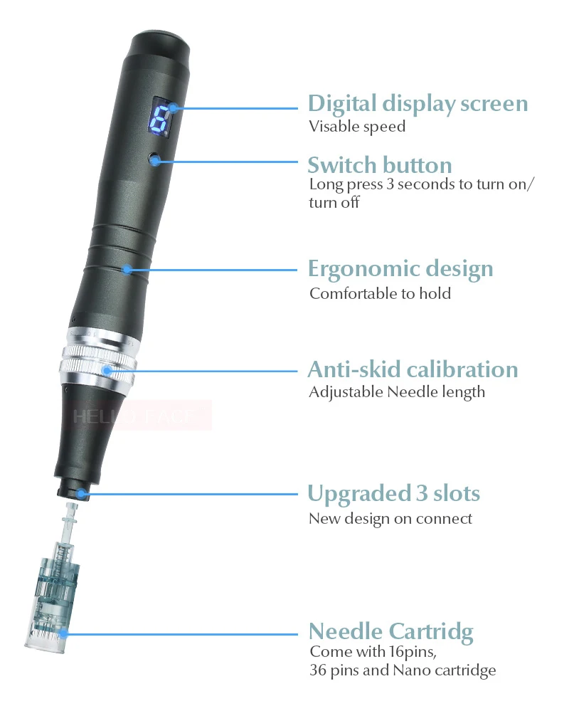Original Dr pen Ultima M8 With 22 Cartridge Wireless Microneedling Pen Skincare Kit Beauty Machine 0.25 mm Needle length