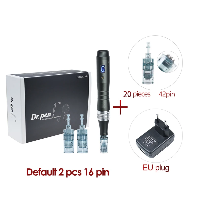Original Dr pen Ultima M8 With 22 Cartridge Wireless Microneedling Pen Skincare Kit Beauty Machine 0.25 mm Needle length