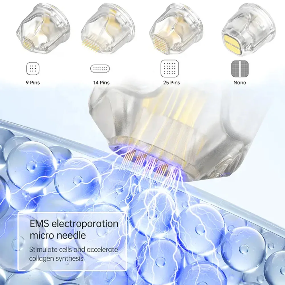 Best Microneedling Pen Bio Pen Q2 EMS Derma Pen With 2 pcs Automatic Serum needles gifts - Led Light Therapy Beauty Equipment