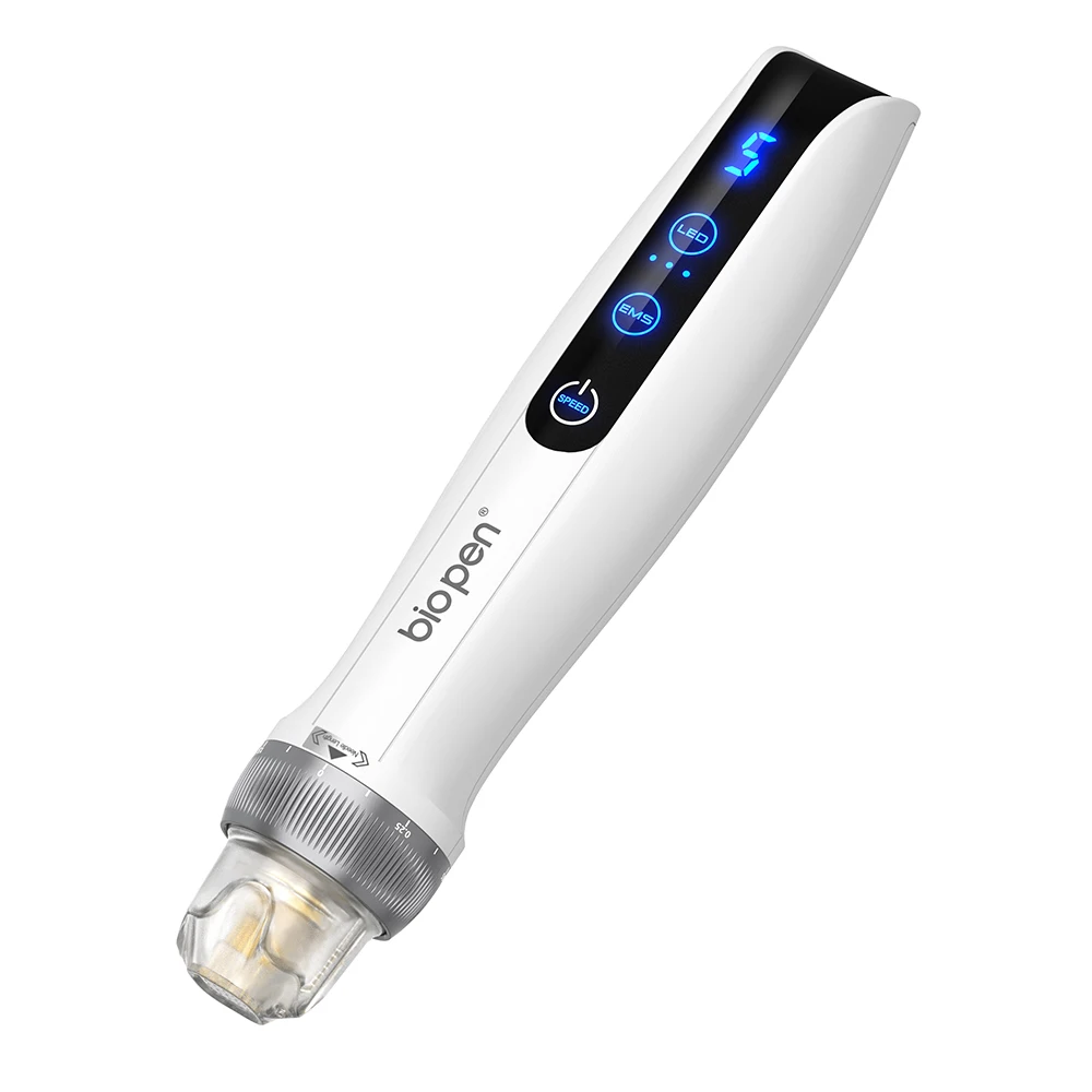 Best Microneedling Pen Bio Pen Q2 EMS Derma Pen With 2 pcs Automatic Serum needles gifts - Led Light Therapy Beauty Equipment