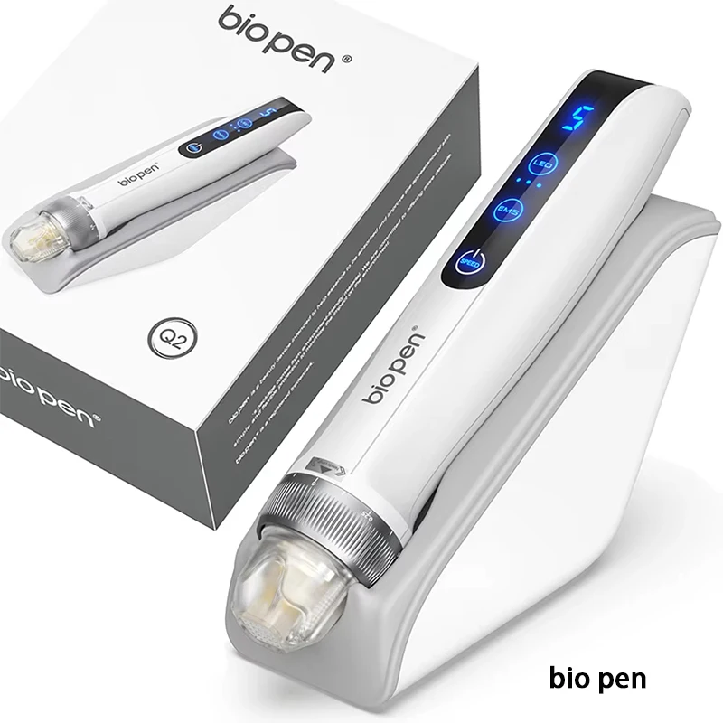 Best Microneedling Pen Bio Pen Q2 EMS Derma Pen With 2 pcs Automatic Serum needles gifts - Led Light Therapy Beauty Equipment