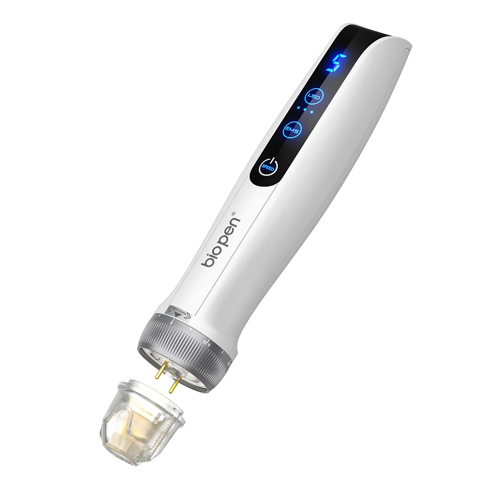 Best Microneedling Pen Bio Pen Q2 EMS Derma Pen With 2 pcs Automatic Serum needles gifts - Led Light Therapy Beauty Equipment