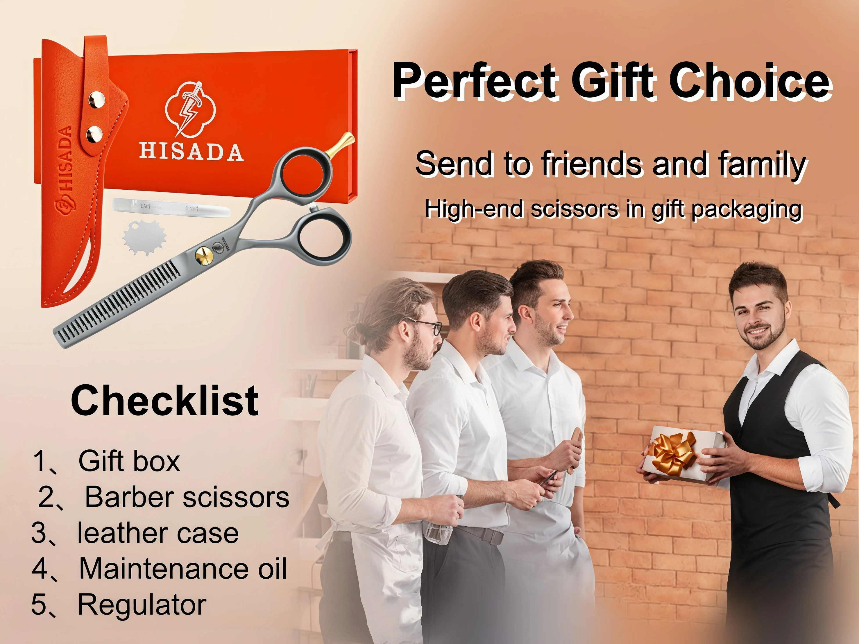 HISADA 6.0-inch Professional Barber Scissors Japanese Handmade VG10 Steel High-End Hair Cutting Tools for Stylists