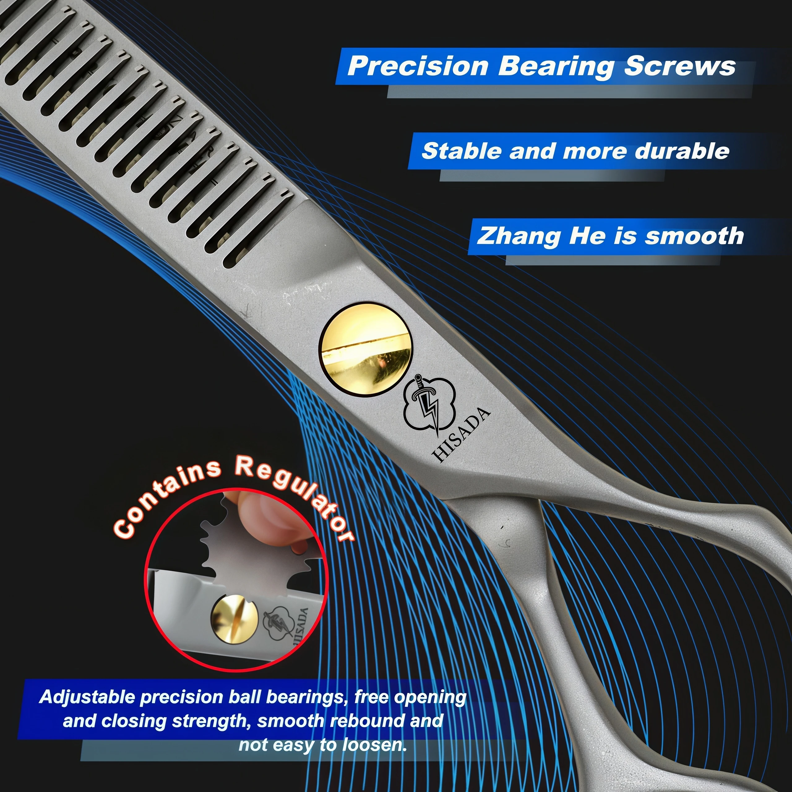 HISADA 6.0-inch Professional Barber Scissors Japanese Handmade VG10 Steel High-End Hair Cutting Tools for Stylists