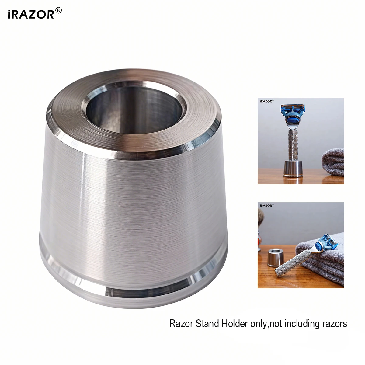 IRAZOR Safety Razor Base,Heavy Durable 304 Stailesss Steel Shaver Stand Holder for Manual Razor,Holder Diameter 1.5cm