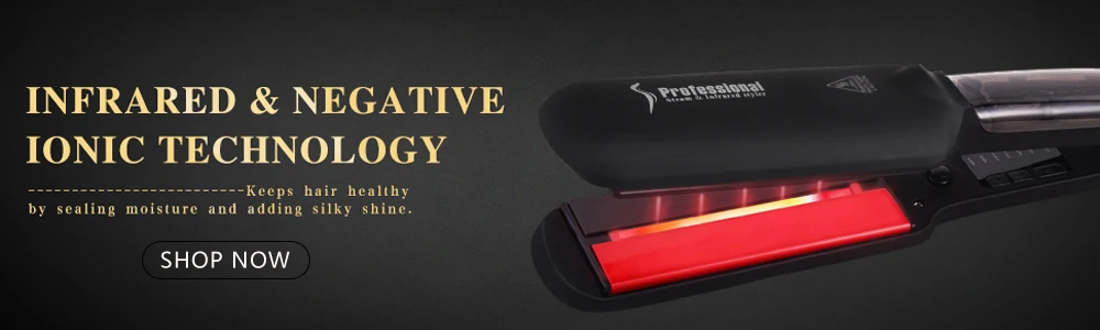 Hair Straightener Infrared and Ultrasonic Profession Cold Hair Care Iron Treatment for Frizzy Dry Recovers Damage Flat Irons