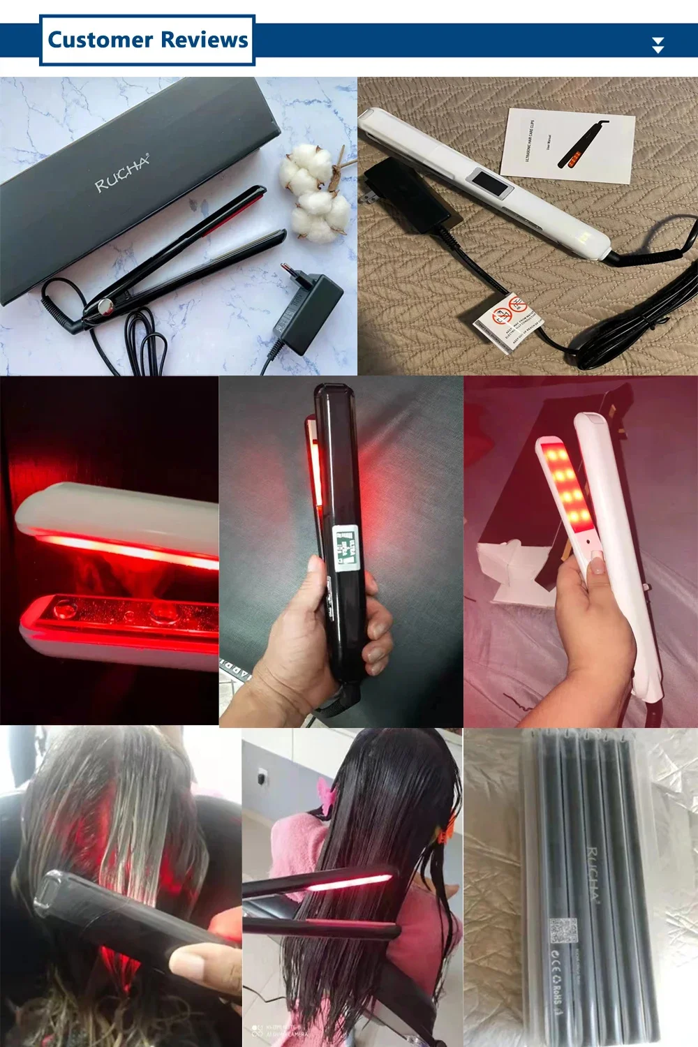 Hair Straightener Infrared and Ultrasonic Profession Cold Hair Care Iron Treatment for Frizzy Dry Recovers Damage Flat Irons