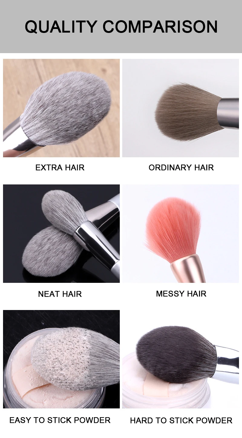 KLINA 12PCS Makeup Brushes Kit Professional Natural Goat Hair Foundation Powder Contour Eyeshadow Lip Make Up Tools For Women