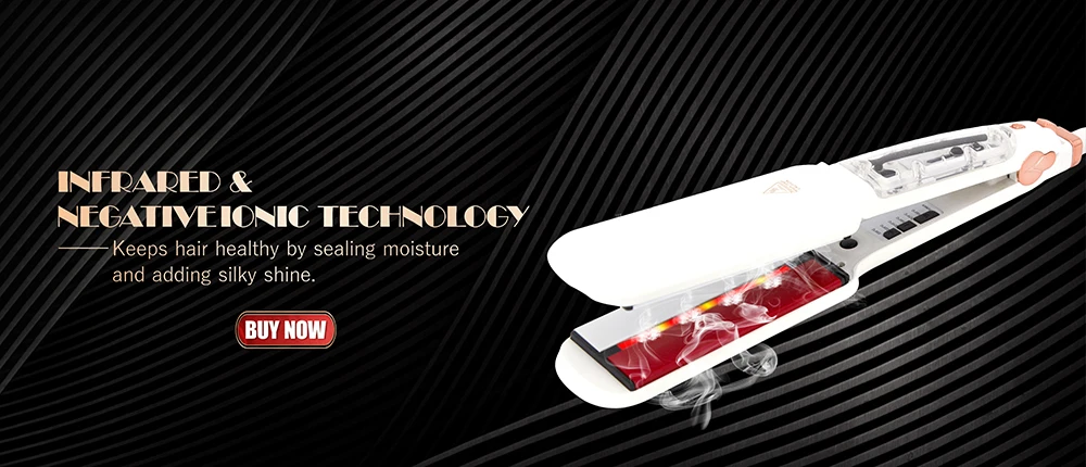 Hair Straightener Infrared and Ultrasonic Profession Cold Hair Care Iron Treatment for Frizzy Dry Recovers Damage Flat Irons