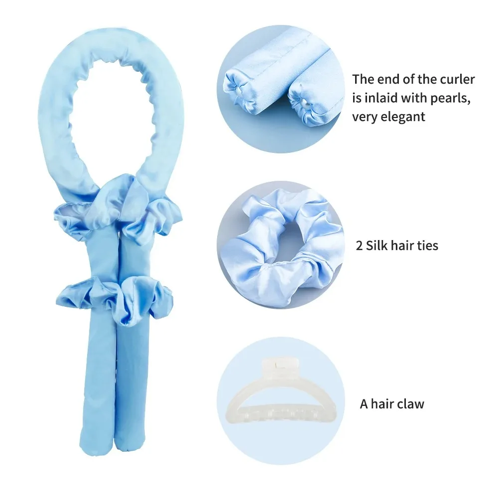 Women Heatless Curls Overnight Silk Tube Hair Curling Iron Hairstyles And Tools Soft Hair Curlers For Sleep Hair Curlers Rollers