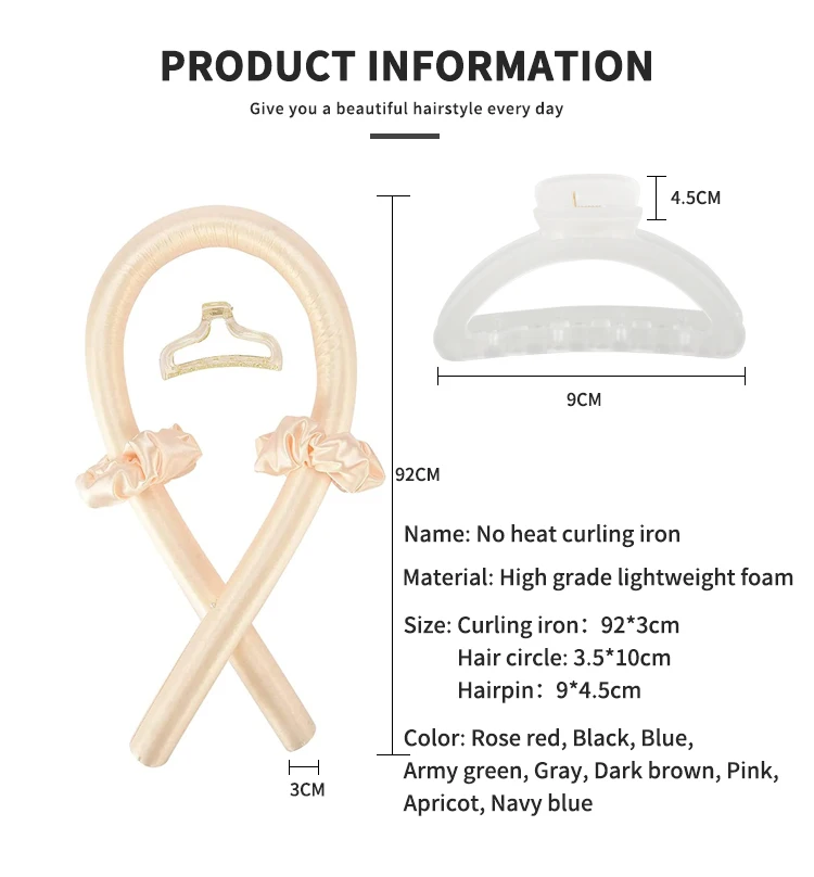 Women Heatless Curls Overnight Silk Tube Hair Curling Iron Hairstyles And Tools Soft Hair Curlers For Sleep Hair Curlers Rollers