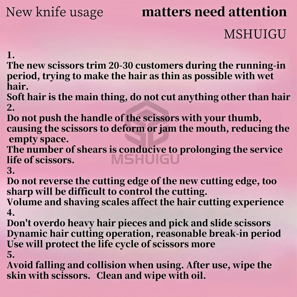 Professional Barber Scissors, Japanese VG10 Steel, 6.2 Inches Scissors Blind Hole Design Suitable for High-End Salons