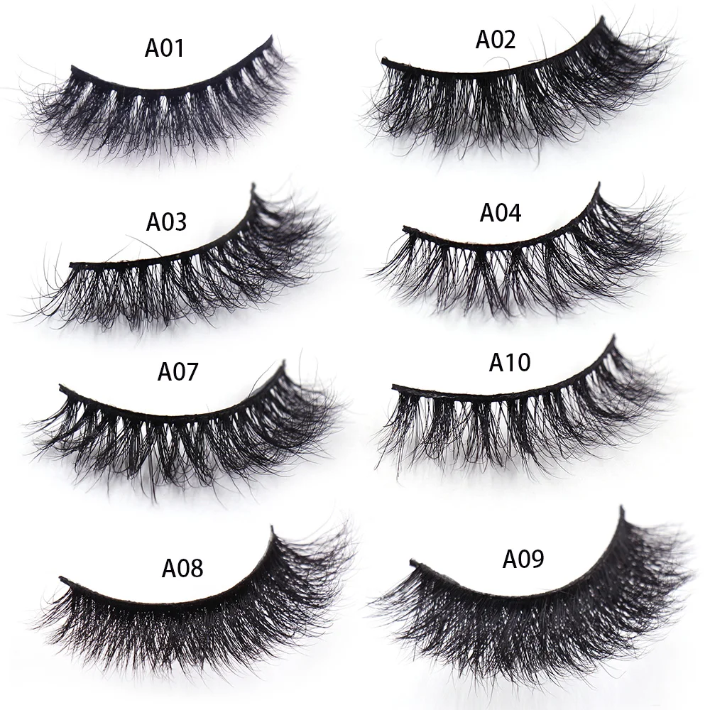 30 Pairs/Pack Eyelashes 3D Mink Lashes With Tray No Box Hand Made Full Strip Lashes Mink False Eyelashes Makeup eyelashes Fluffy