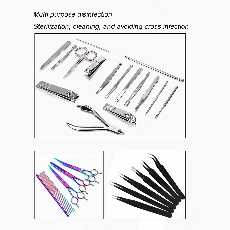 Hairdressing Sterilization Bottle Glass Scissors Comb Stainless Steel Cover Haircut Disinfecting Jar Salon Sterilizing Tools
