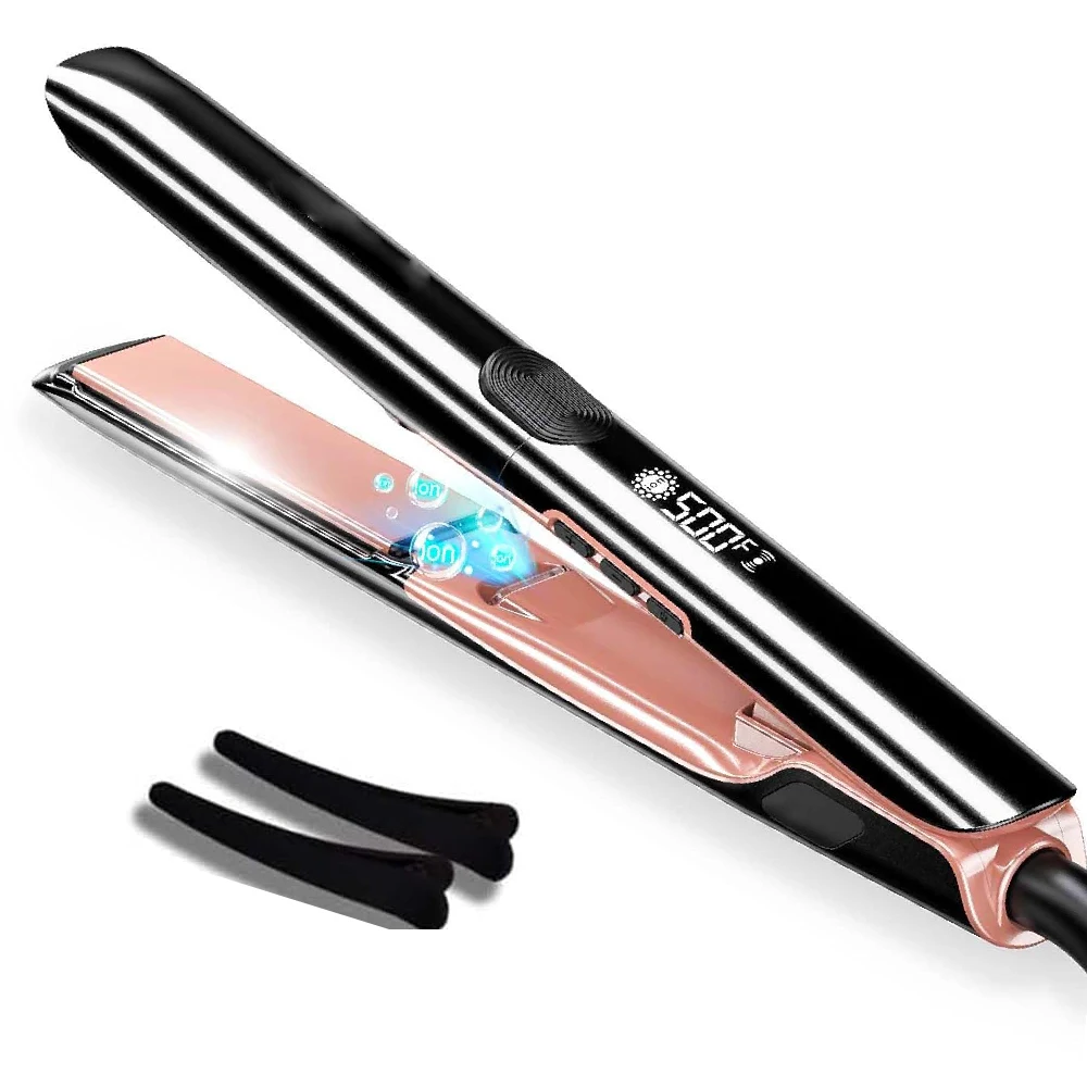 Hair Straightener 260℃ Professional High Temp Ceramic 500°F 2 in 1 Straightener Curler For Frizzy Hair Plasma Wide Flat Iron