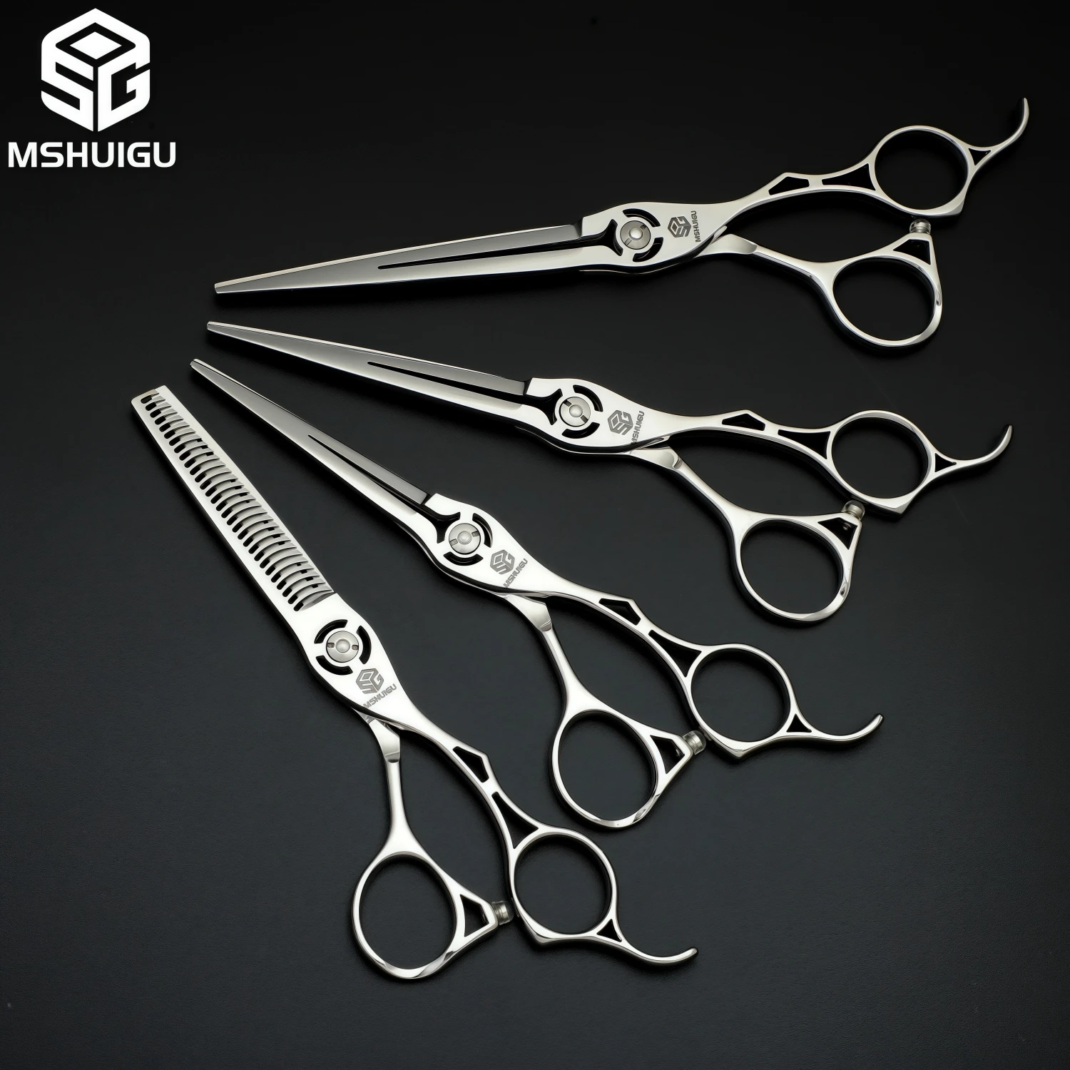 MSHUIGU Professional Barber Scissors Set Japanese 440C 6-6.5-7 Inch Hair Thinning Scissors Suitable for Home and Salon Hairdress