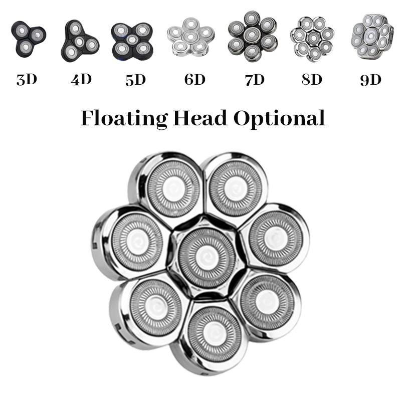 Replaceable 3D 4D 5D 6D 7D 8D 9D Electric Shaver Heads | Nose Trimmer, Hair Clipper & Facial Massage Heads