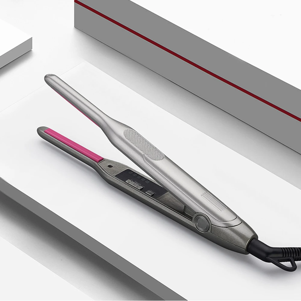 Mini Hair Straightener Curler For Short Hair Titanium Plate Beard Thin Pencil Flat Iron Travel Dual Voltage Hair Styling Tools