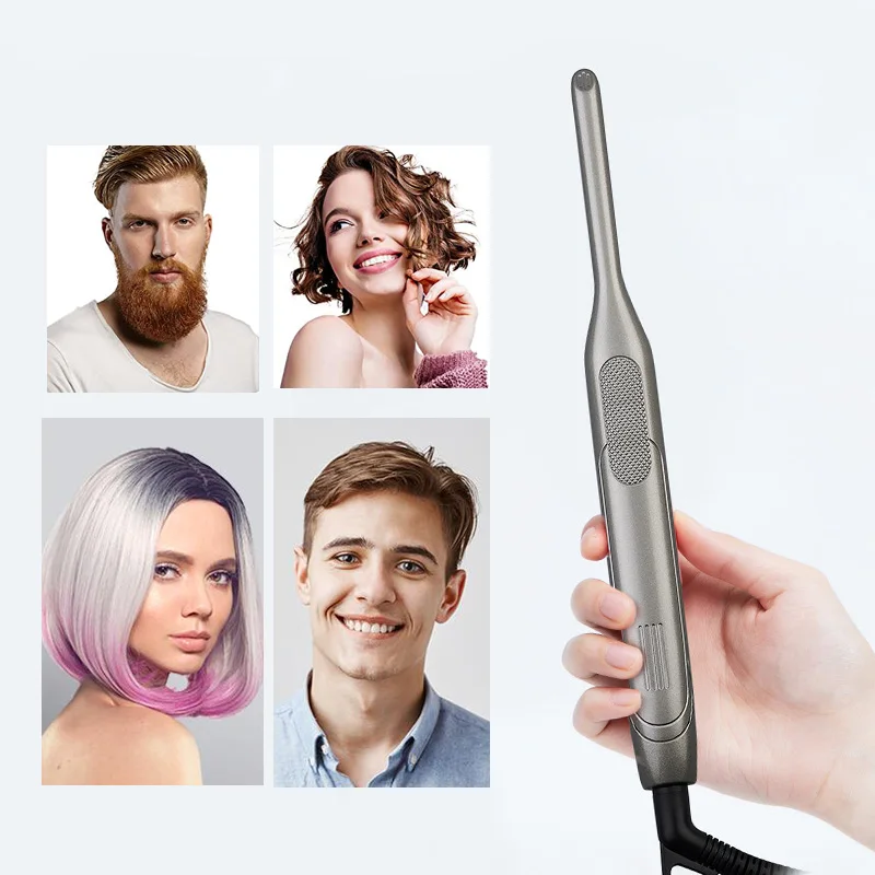 Mini Hair Straightener Curler For Short Hair Titanium Plate Beard Thin Pencil Flat Iron Travel Dual Voltage Hair Styling Tools