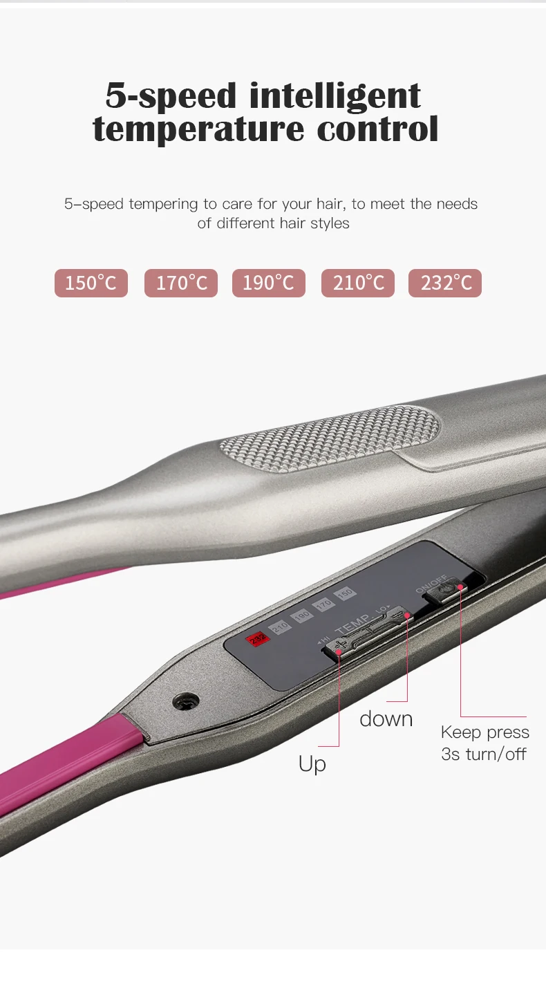 Mini Hair Straightener Curler For Short Hair Titanium Plate Beard Thin Pencil Flat Iron Travel Dual Voltage Hair Styling Tools