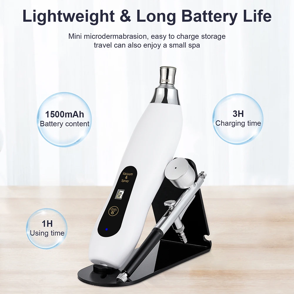 Portable Diamond Microdermabrasion Facial Peeling Machine Hydrating Airbrush Exfoliation Deep Cleaning Vacuum Blackhead Remover