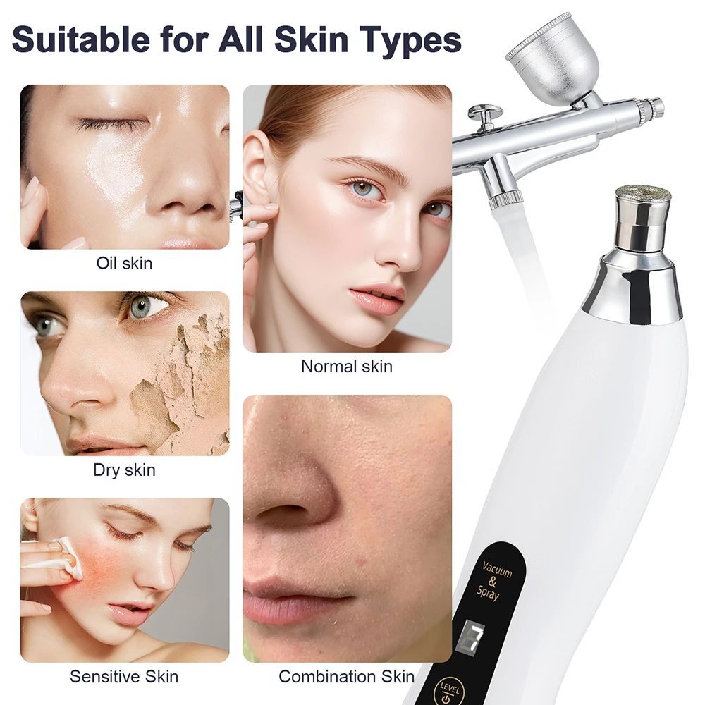 Portable Diamond Microdermabrasion Facial Peeling Machine Hydrating Airbrush Exfoliation Deep Cleaning Vacuum Blackhead Remover