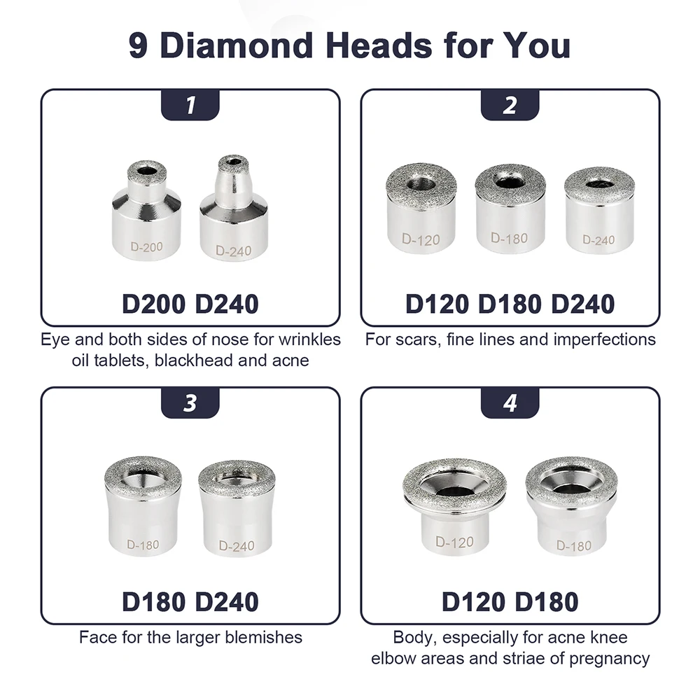 Portable Diamond Microdermabrasion Facial Peeling Machine Hydrating Airbrush Exfoliation Deep Cleaning Vacuum Blackhead Remover