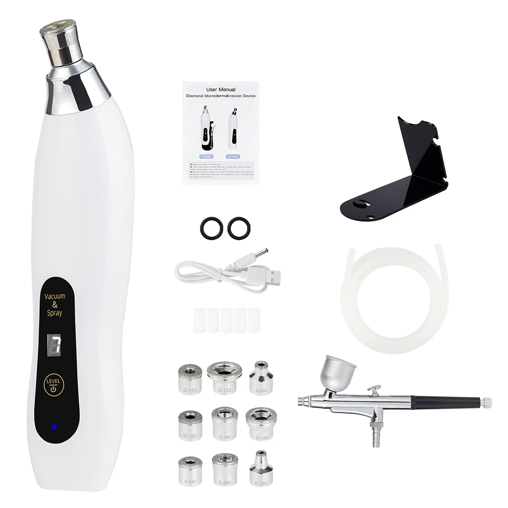 Portable Diamond Microdermabrasion Facial Peeling Machine Hydrating Airbrush Exfoliation Deep Cleaning Vacuum Blackhead Remover