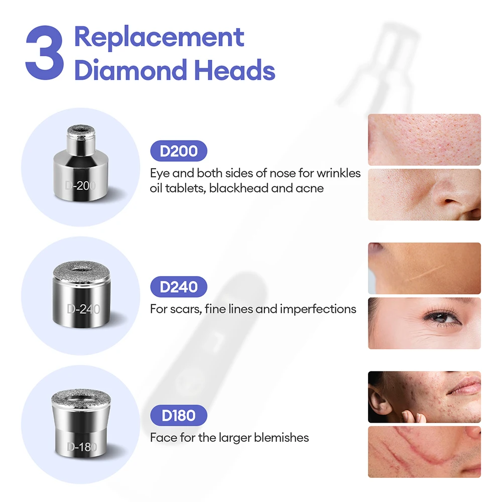 Portable Diamond Microdermabrasion Facial Peeling Machine Hydrating Airbrush Exfoliation Deep Cleaning Vacuum Blackhead Remover