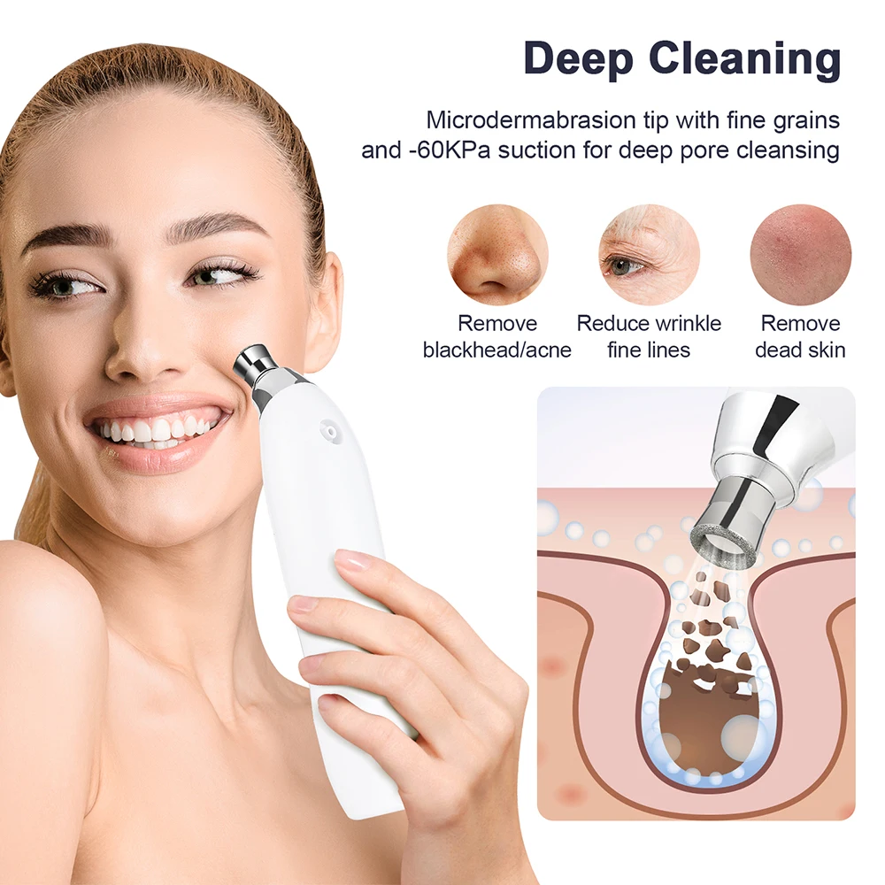 Portable Diamond Microdermabrasion Facial Peeling Machine Hydrating Airbrush Exfoliation Deep Cleaning Vacuum Blackhead Remover