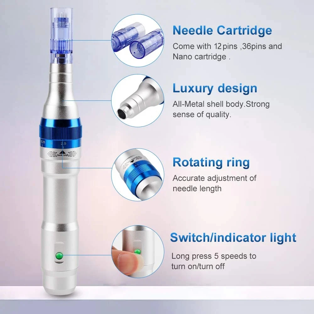 Original Ultima Dr Pen A6 with 6 pcs Cartridges Homeuse Wireless Electric Skin Care Tools Kit Auto Mesotherapy Beauty Machine