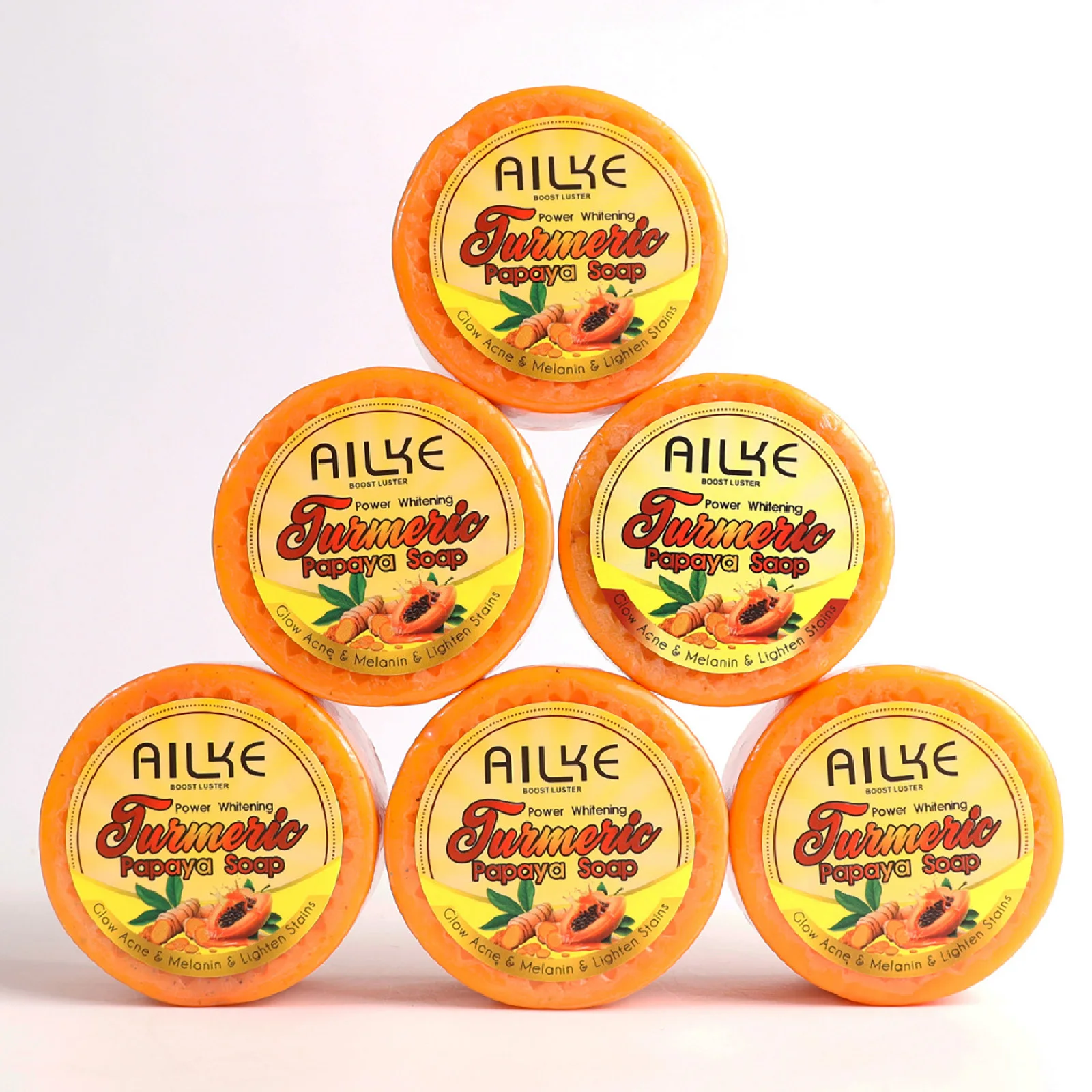 AILKE Lightening Soap Bar for Women, With Natural Turmeric, Papaya, Carrot, Remove Dark Spots, Acne, for All Skin Types, 200g