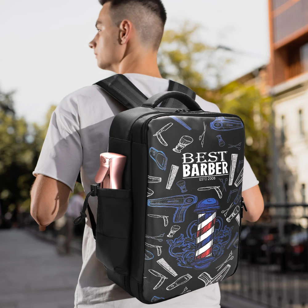 Multifunctional Professional Barber Storage Organizer Bag with Adjustable Strap Travel Backpack for Salon Barber Shop Tools