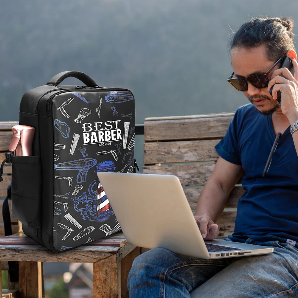 Multifunctional Professional Barber Storage Organizer Bag with Adjustable Strap Travel Backpack for Salon Barber Shop Tools