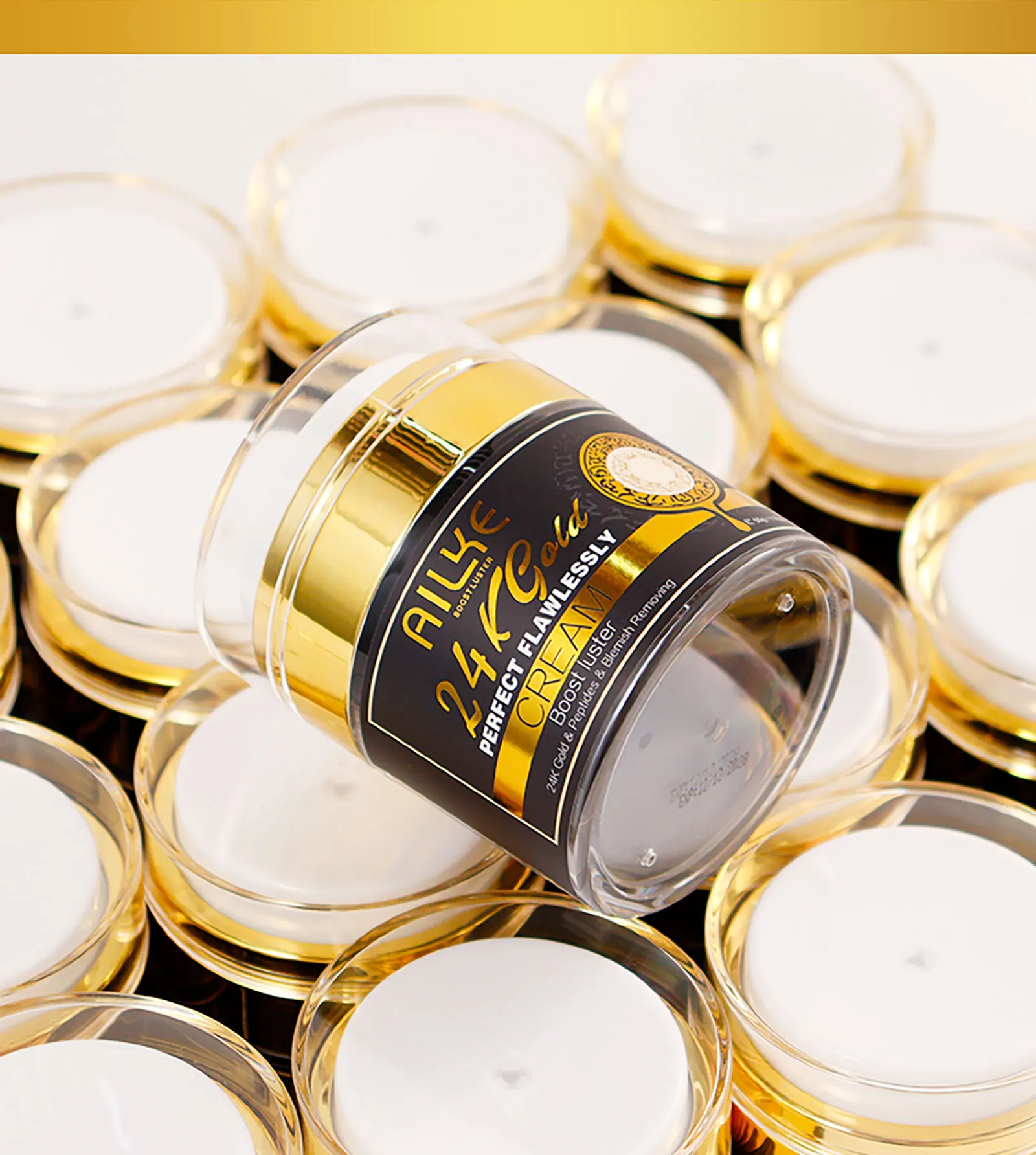 AILKE 24k Gold Perfect Flawlessly Face Cream, Whitening, Reduce Dark Spots, Melanin, Improve Dull Skin, With Glutathione Vitamin