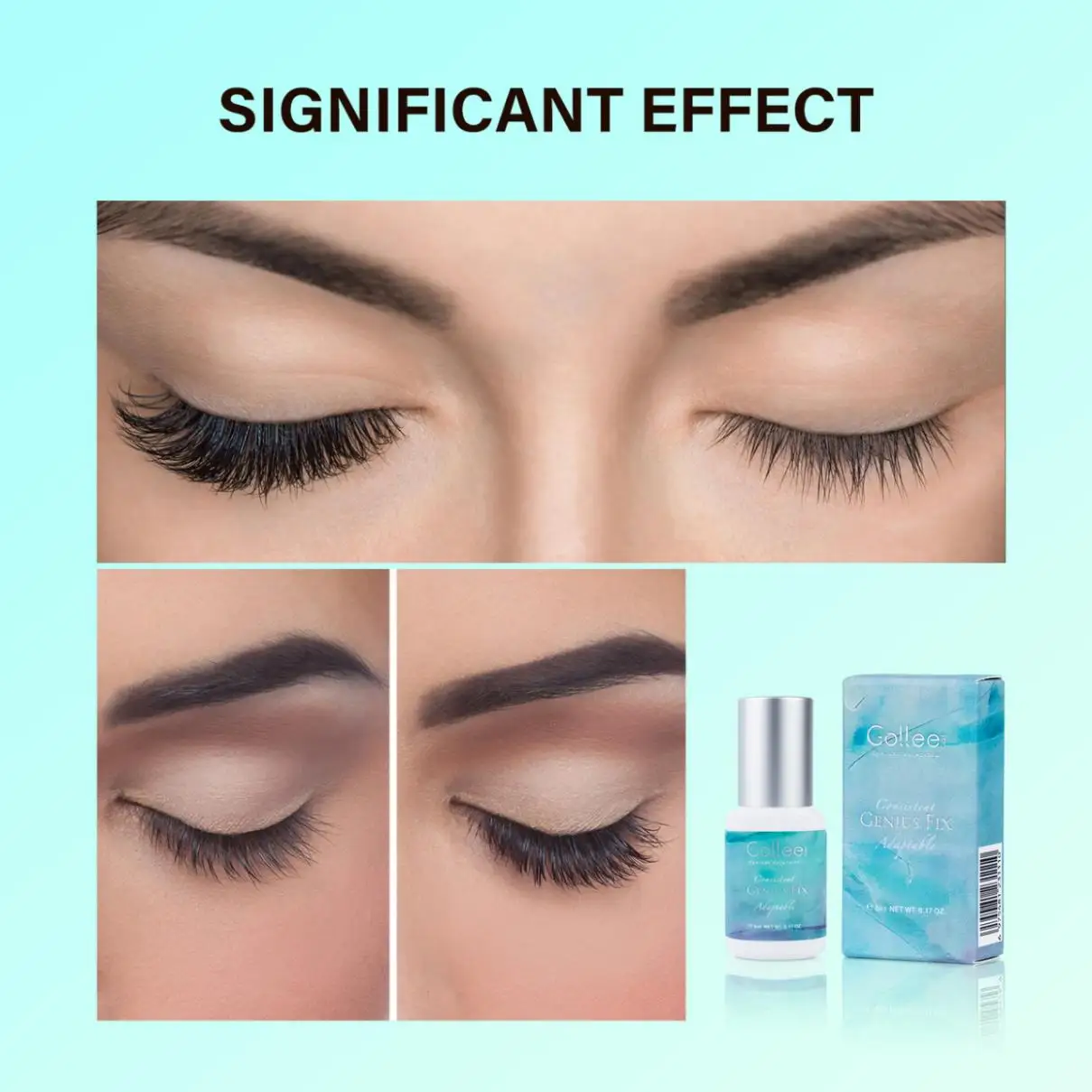 Gollee Sweatproof for Sports Running Waterproof Swimming 0.5-1s Eyelash Extension Glue Fast Drying Professional Eyelash Adhesive